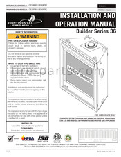 Continental Fireplaces Builder CB36NTRE Manuel D'installation Et D'opération