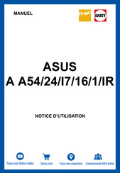 Asus A A54/24/I7/16/1/IR Manuel De L'utilisateur