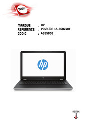 HP PAVILION 15-BS074NF Manuel De L'utilisateur