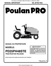 Poulan Pro PD25PH48STE Manuel Du Propriétaire