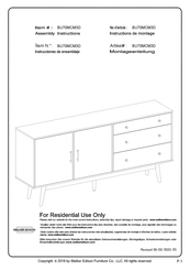 Walker Edison BU70MCM3D Instructions De Montage