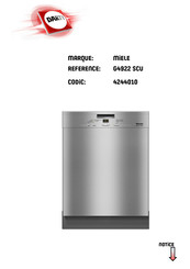 Miele G 4922 SCU Mode D'emploi