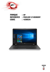 HP PAVILION 17-BS060NF Manuel De L'utilisateur