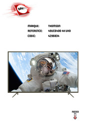 THOMSON 49UC6406 4K UHD Mode D'emploi