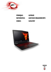 Lenovo LEGY520 80WK00C9FR Guide De L'utilisateur