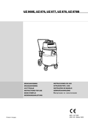 Nilfisk UZ 878B Mode D'emploi