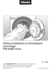 Miele PW 6080 Vario Notice D'utilisation Et D'installation