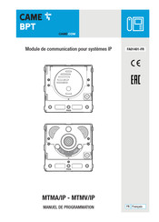 CAME MTMA/IP Manuel De Programmation