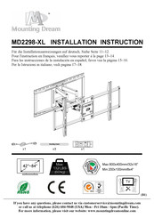 Mounting Dream MD2298-XL Instructions D'installation