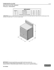 Maytag MER4800PZ Guide De Dimensions