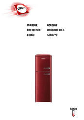 Gorenje RF 60309 OR-L Notice D'utilisation