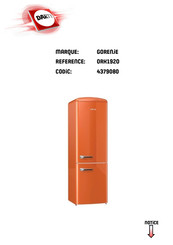 Gorenje ORK1920 Notice D'utilisation Detaillee