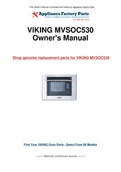 Viking Combi Steam/Convect VSOC530 Mode D'emploi