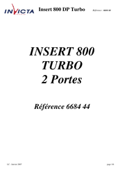 Invicta Insert 800 DP Turbo Notice Particulière D'utilisation Et D'installation