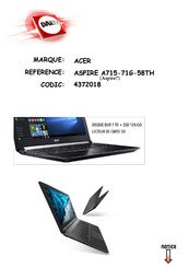 Acer Aspire A715-71G Manuel D'utilisation