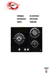 De Dietrich DPG7549B Guide D'installation Et D'utilisation