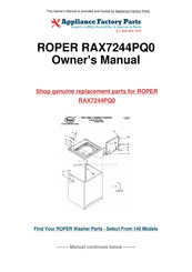 Whirlpool Roper RAX7244PQ0 Instructions D'utilisation