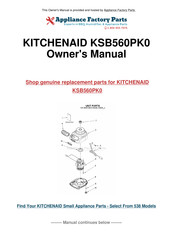 KitchenAid KSB560PK0 Instructions Et Recettes