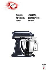 KitchenAid 5KSM175PSEUB Mode D'emploi