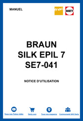 Braun Silk-epil 7 Dual Epilator 7871 WD Mode D'emploi