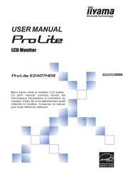 Iiyama ProLite E2407HDS Manuel D'utilisation