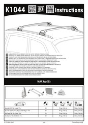 Yakima K1044 Manuel D'instructions