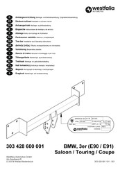 Westfalia Automotive 303 428 600 001 Notice De Montage Et D'utilisation