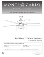 Monte Carlo Fan Company 5LDO52D Serie Guide D'entretien Et Manuel D'installation