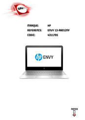 HP ENVY 13-AB012NF Manuel De L'utilisateur