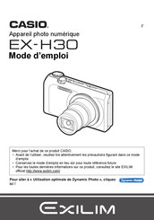 Casio Exilim EX-H30 Mode D'emploi