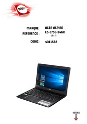 Acer E5-575G-34GR Manuel D'utilisation