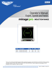 Vollrath mirage pro Manuel D'utilisation