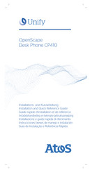 Atos Unify OpenScape Desk Phone CP410 Guide Rapide D'installation Et De Référence