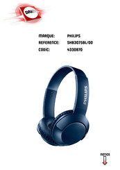 Philips BASS+ SHB3075BL/00 Mode D'emploi