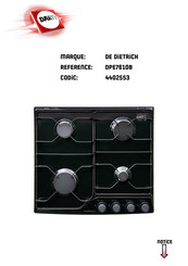 De Dietrich DPE7610B Guide D'installation Et D'utilisation