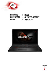 Asus GL702ZC-GC006T Manuel Électronique