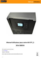 Ecus ASI ETY 3 80KVA Manuel Utilisateur