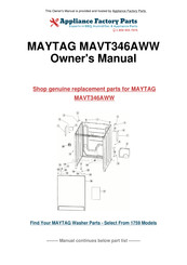 Maytag MAVT346AWW Guide D'utilisation Et D'entretien