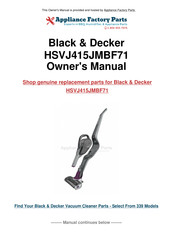 Black & Decker HSVJ415JMBF71 Manuel D'instructions