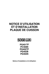 SOGELUX PG402TF Notice D'utilisation Et D'installation