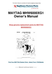 Maytag MHW6000XG1 Guide D'utilisation Et D'entretien