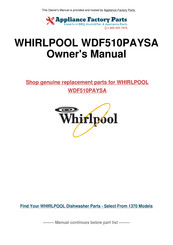 Whirlpool WDF510PAYSA Instructions D'utilisation