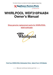 Whirlpool WDF310PAAB4 Instructions D'utilisation