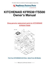 KitchenAid KFRS361TSS00 Instructions D'installation Et Guide D'utilisation Et D'entretien