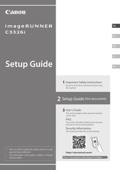 Canon imageRUNNER C3326i Guide Rapide