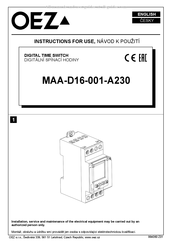 OEZ MAA-D16-001-A230 Mode D'emploi