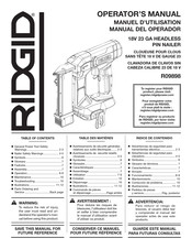 RIDGID R09898 Manuel D'utilisation