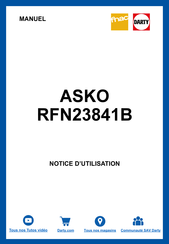 Asko RFN23841B Notice D'utilisation