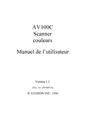 Avision AV100C Manuel De L'utilisateur