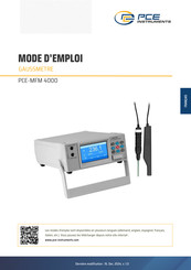 PCE Instruments PCE-MFM 4000 Mode D'emploi